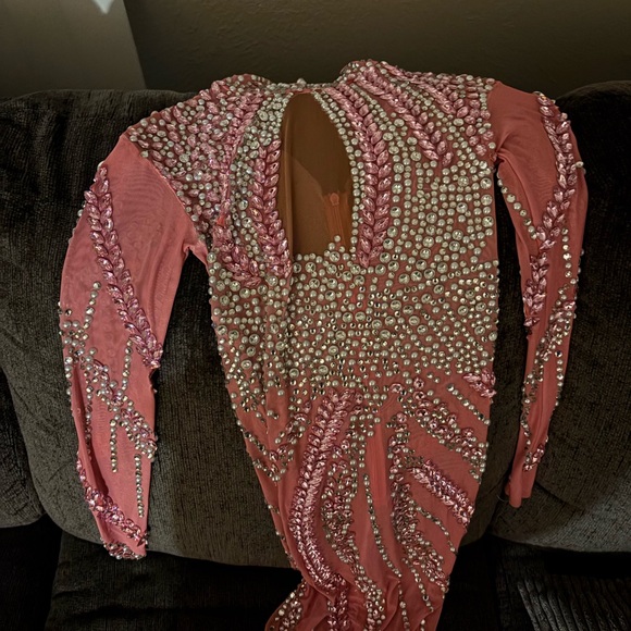 Elegant Pink Embellished Dress - Picture 7 of 11